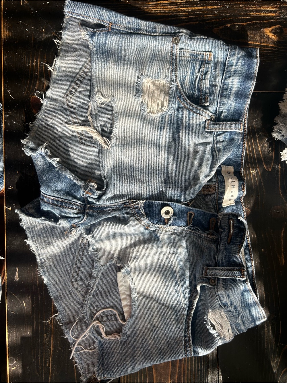 Bullhead Light Blue Distressed Denim Cutoff Shorts